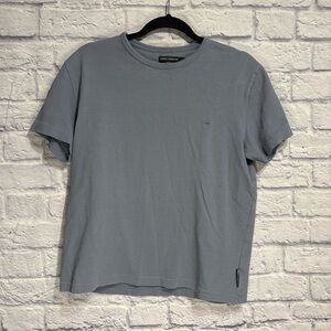 French Connection Textured Blue T-Shirt Medium